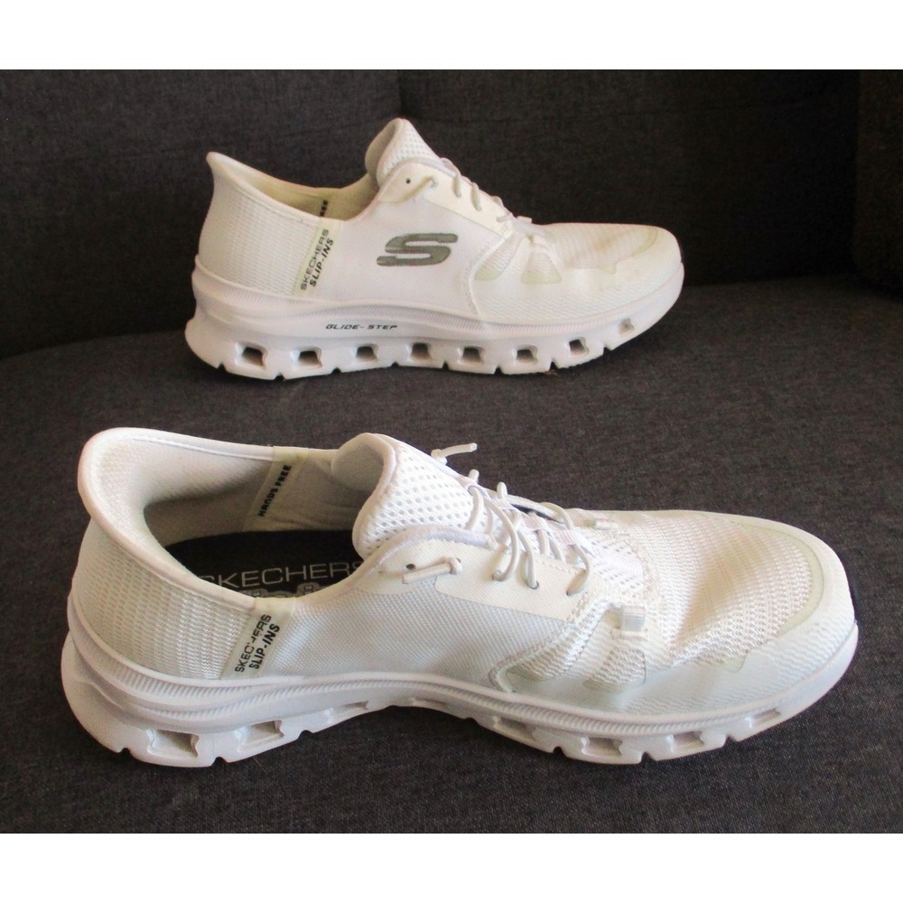 Skechers Hands Free Slip-ins Glide-Step White Sneakers 150420 Women's 10 - Picture 3 of 11